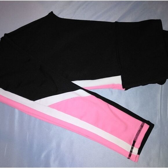 Ebb & Flow black, pink, and white workout pants, M - Picture 6 of 7